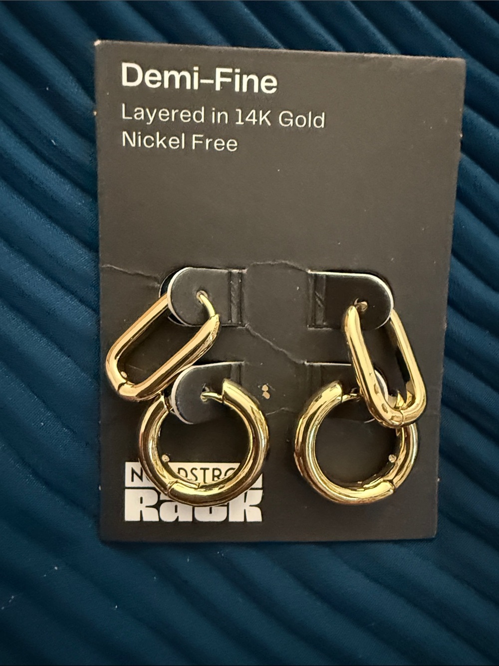 Nordstrom Demi-Fine Layered 14K Gold Hoop & Link Earrings